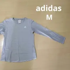 adidas ストライプ 長袖Tシャツ　裏起毛　 M