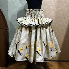 パウスカート ブラウン系 リーフ柄 フラダンス ダブルパウ - メルカリ
