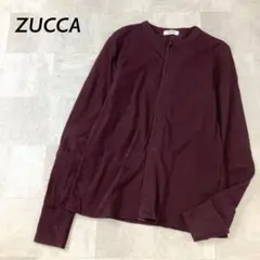 ZUCCA ズッカ スナップボタン コットン カーディガン バーガンディ