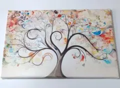 生命の樹　木枠張り　キャンバスプリントポスター　カラフル　ウォールアート　絵