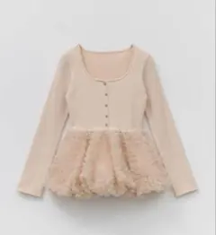 RANDA デザインチュールペプラムリブニット アイボリー ちょっぴり春コーデ🎀🪞✨ RANDAの展示会で購入したデザインチュール