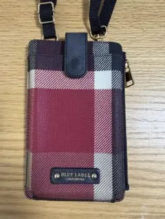 BLUE LABEL チェック柄 スマホショルダーバッグ