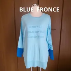 BLUE FRONCE ロゴ入り ニットセーター 長袖　オーバサイズのサムネイル