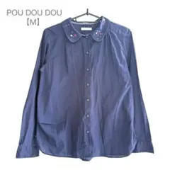 POU DOU DOU/長袖シャツ/薄手/羽織り/春/綿100%/M/ネイビーのサムネイル