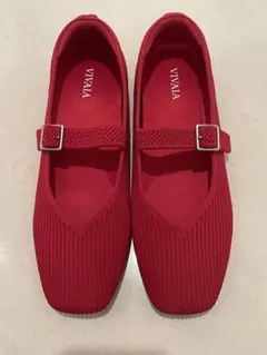 VIVAIA レッド ニット バレエシューズ 36 - メルカリ
