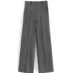 GRL センタープレスパンツ グレー M オフィスカジュアル ビジネススーツ