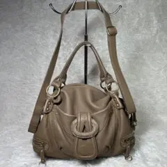 Beau're レザー　ショルダーバッグ　 2way y2k ベージュ