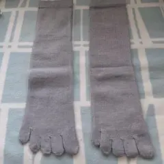 【新品】シルク混 冷えとり5本指ソックス　2足　グレー