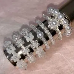 ハンドメイド　ビーズリング　10個セット