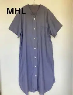 MARGARET HOWELL 半袖　ブルーグレー　シャツワンピのサムネイル