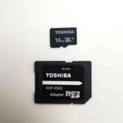 TOSHIBA 16GB MicroSDカード アダプター付き