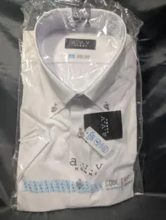 新品未使用a.v.v HOMME COOL DRY ホワイト半袖ドレスシャツLLのサムネイル