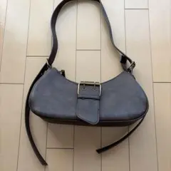 ショルダーバッグ ダークブラウン ベルトデザイン