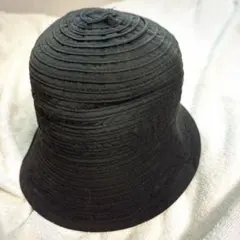 バケットハット 帽子 黒 リブ編み ハット 夏 日除け 紫外線対策 レディース