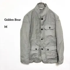 Golden Bear ジャケット 長袖グレーMマイクロチェック麻60%e739のサムネイル