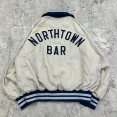 う*ん様 80s　USA製　Holloway　スタジャン　ブルゾン　古着　ホワイ