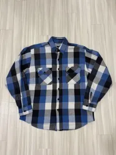 ファイブブラザー　ネルシャツ　usa製　ブロックチェック　青白黒　70s 80s