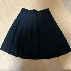 黒 プリーツスカート 裏地付き