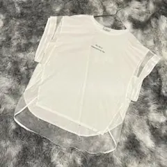 30 ベアトリス チュール切替ロゴTシャツ ホワイト M ドッキング カットソーのサムネイル