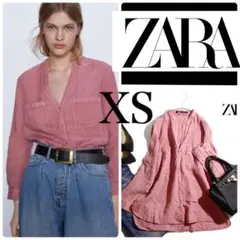 ZARA ピンク ボタン付きシャツ XS