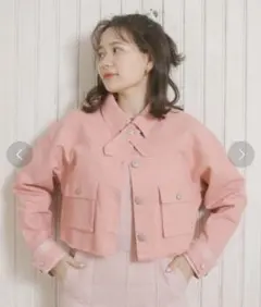 TINA:JOJUN クロップド ブルゾン ピンク ジャケット