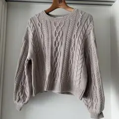GLOBAL WORK ケーブルニットPO モカ　150