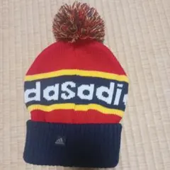 00s adidas アディダス　ニット帽　ビーニー　y2k ボンボン