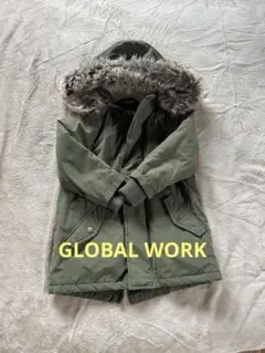 GLOBAL WORK モッズコート　中綿コートSサイズ　カーキ