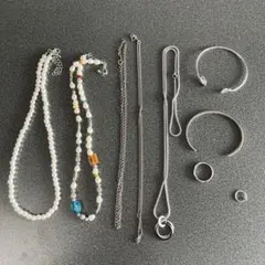 アクセサリーセット　パール&ビーズネックレス、ブレスレット、イヤリングなど