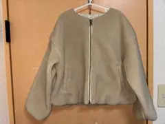 branshes ボアジップアップジャケット ベージュ