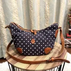 ✨希少✨CLEDRAN クレドラン ショルダーバッグ キャンバス レザー 水玉柄のサムネイル