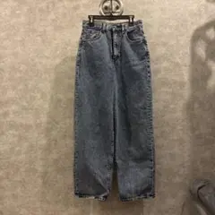 GU ワイドレッグ デニムパンツ ライトブルー