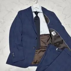 希少 高級 トゥモローランド シルク混セットアップスーツ ネイビー