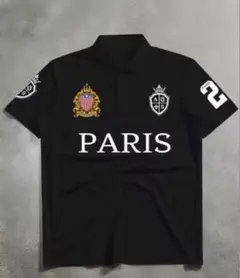 PARIS ロゴ入り 白ポロシャツ　swagポロシャツ　ビックポニー　y2k PARIS ポロシャツ ホワイト swag ビッグポニー デカロゴ y2k - メルカリ