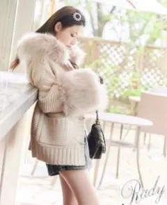 rady ニット　カーディガン　コート　フェイクファー　エコファー　セーター