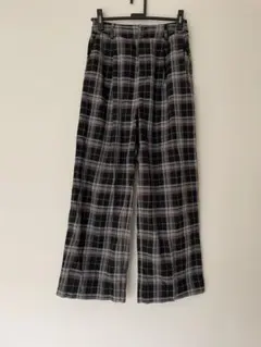 チェック柄ワイドパンツ Lサイズ