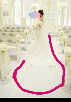 ウエディングベール　 ロングベール　3m　オフホワイト