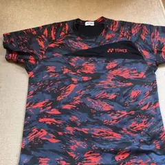 YONEX バドミントンシャツ S 赤黒迷彩