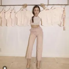 epine エピヌ ハイウエスト スラックス ピンク