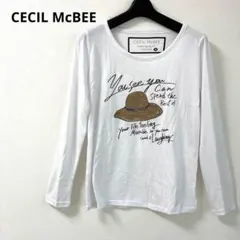 CECIL McBEE ホワイト長袖Tシャツトップスレディース Mサイズ