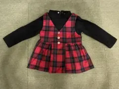 petit main ワンピース 100cm 赤黒チェック