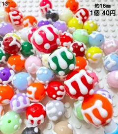 ♢穴あり♢カラフルビーズ♢インク♢よだれ♢カスタムボールペン♢ビーズボールペン♢