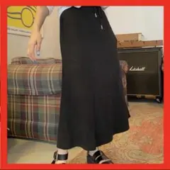 SHAGGIE 黒 フレア ロングスカート 美品 ウエストゴム 体型カバーのサムネイル