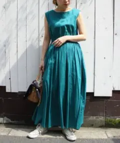 le.coeur blanc コットンボイル2wayノースリーブワンピース