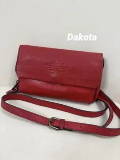 Dakota ダコタ レザー ショルダーバッグ ウォレット 長財布 レッド 本革