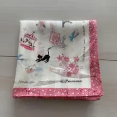 U.Prenoma 花と猫のハンカチ