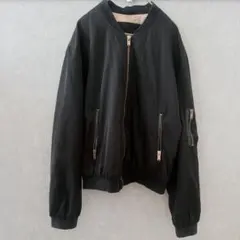 【美品】ZARA BASIC ザラMA-1 ブルゾン ブラック 金ジップ