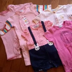 ロンパース70センチ 春夏 5枚セット ミキハウス、ファミリアなどまとめ売り