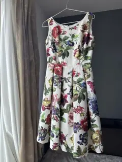 フラワープリント Aラインドレス