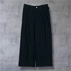 GU × beautiful people タックワイドパンツ M ストライプ